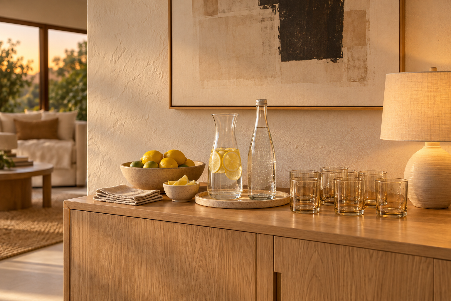 Easy self-serve drinks station for guests